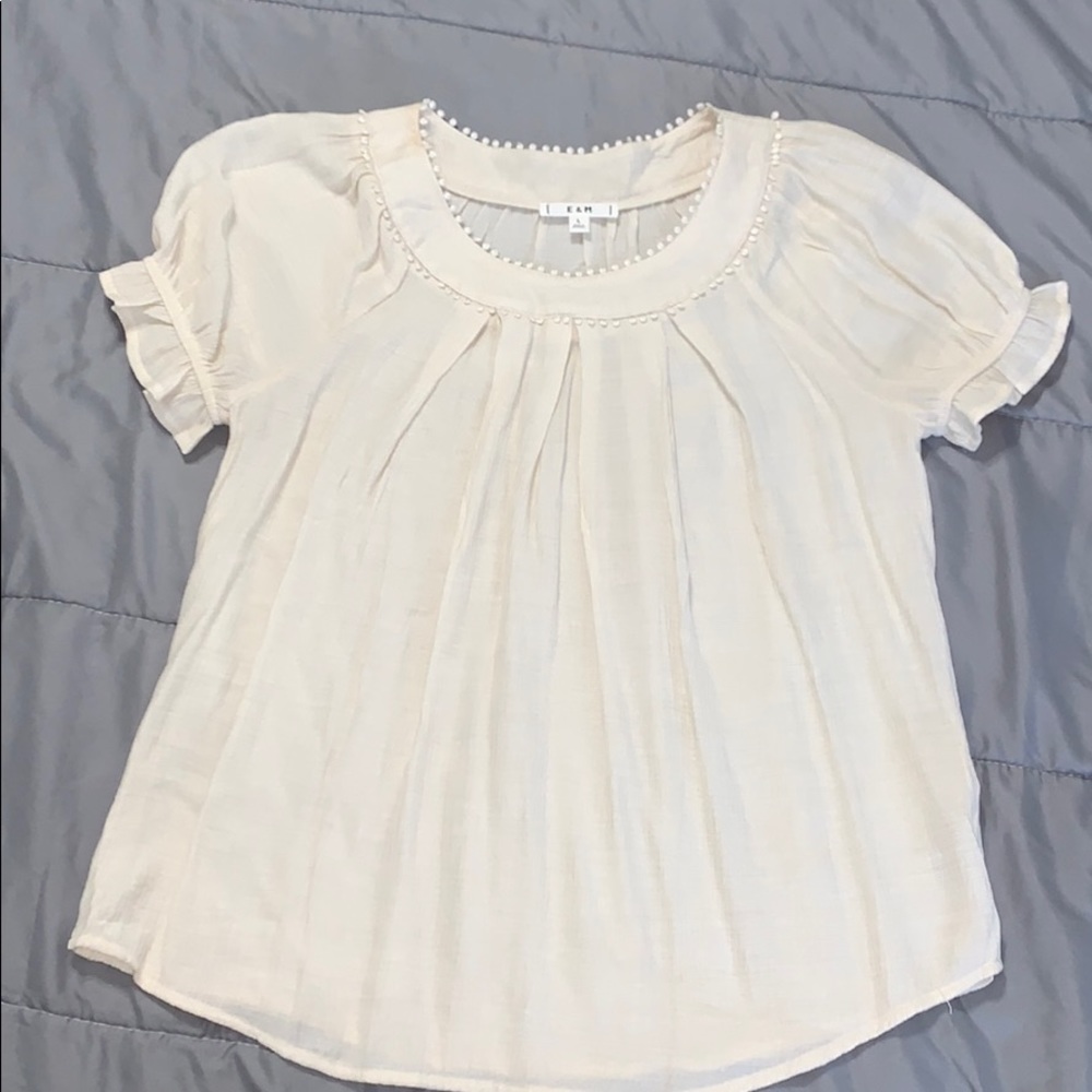 E & M CREAM BLOUSE
